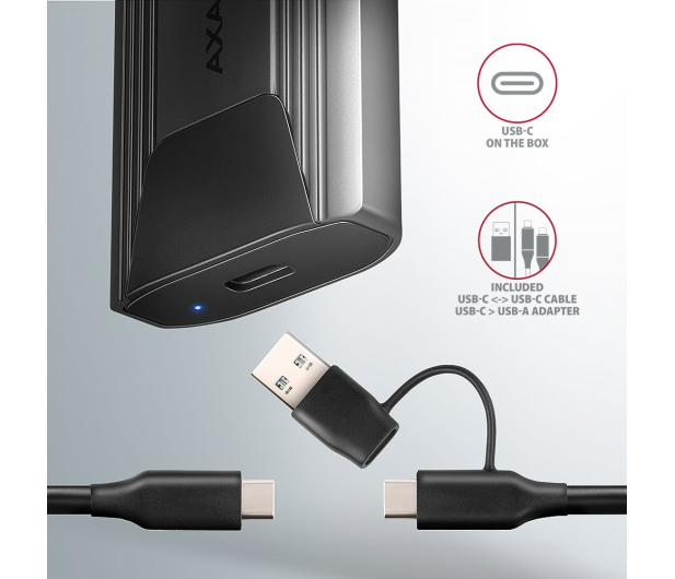 Axagon EEM2-GTS2, USB-C 10Gbps - M.2 NVMe & SATA SSD THIN box - 1353425 - zdjęcie 4